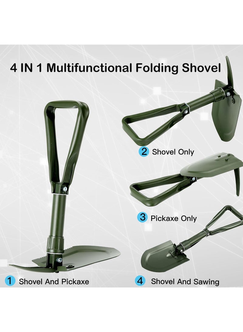 Shovel Collapsible Shovel,Camping Shovel, High-Carbon Steel Entrenching Tool, Portable Shovel For Garden, Fishing, Car Emergency, Gifts For Men (GREEN) - Image 2