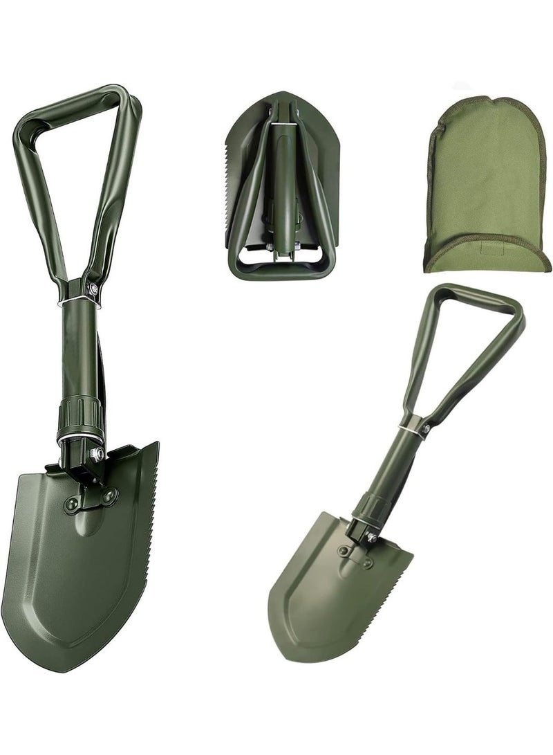 Shovel Collapsible Shovel,Camping Shovel, High-Carbon Steel Entrenching Tool, Portable Shovel For Garden, Fishing, Car Emergency, Gifts For Men (GREEN) - Image 1