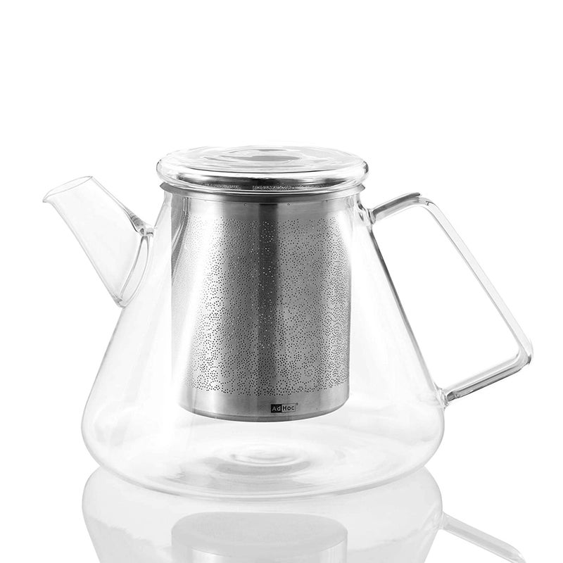 AdHoc Orient+ Glass Teapot - Tea Kettle and Removable Infuser for Loose Leaf Tea - Large Glass Teapot for Stove Top - Small Tea Kettle - 50 fluid oz. - Image 1