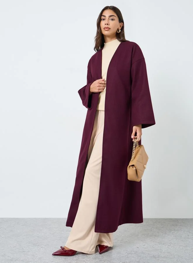 Amirah Burgundy Open Front Abaya