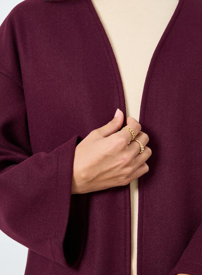 Amirah Burgundy Open Front Abaya - Image 4
