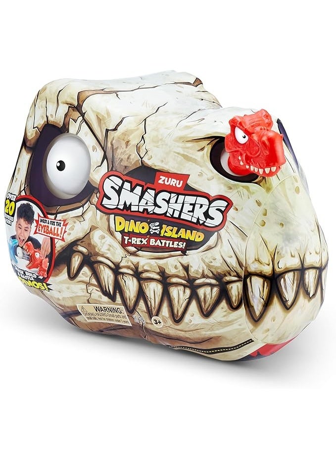 ZURU Smashers Dino Island Mini T-Rex Battles Playset (Red Dino) by ZURU Boys Dinosaur Battling Toys Shoots Fires Collectible Surprise Unboxing Skull - Image 4