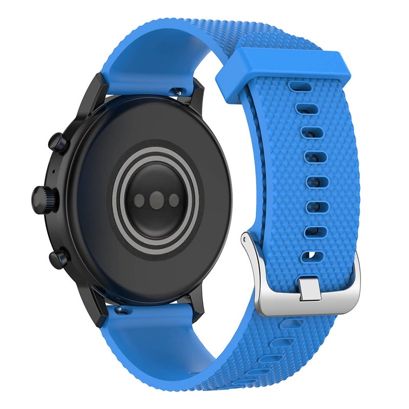 إيروريكس سوار معصم من السيليكون الملمس مقاس 22 مم لساعات Fossil Gen 5 Carlyle وGen 5 Julianna وGen 5 Garrett وGen 5 Carlyle Hr (أزرق سماوي) - Image 4