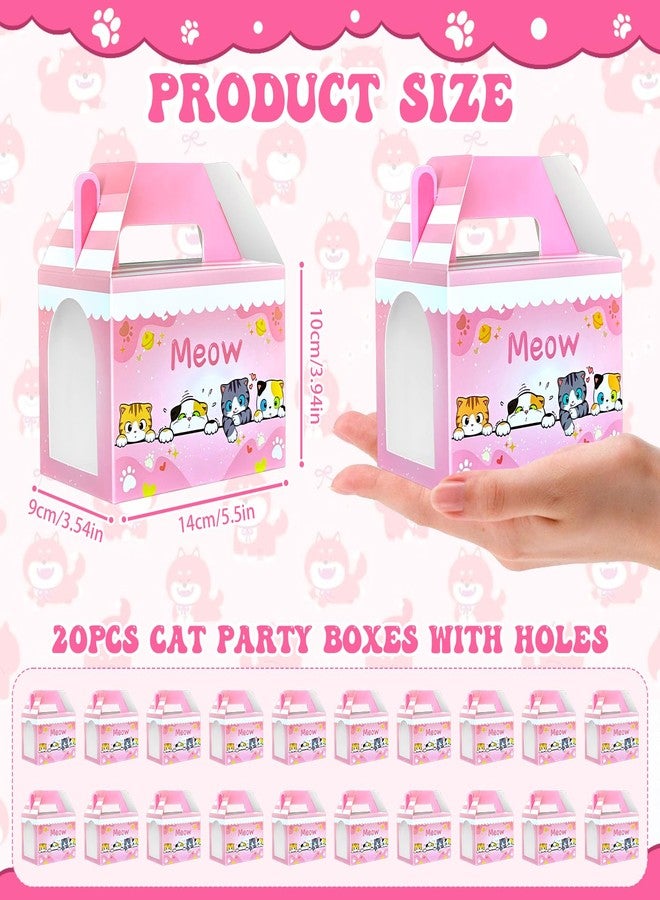 Jiytivity 63 Pcs Adopt A Cat Party Favors Include 20 Foldable Kitten Boxes 20 Mini Stuffed Cats 20 Card 1 Stand 2 Fence for Adopt A Kitty Party Favors Cat Supplies Gifts - Image 3