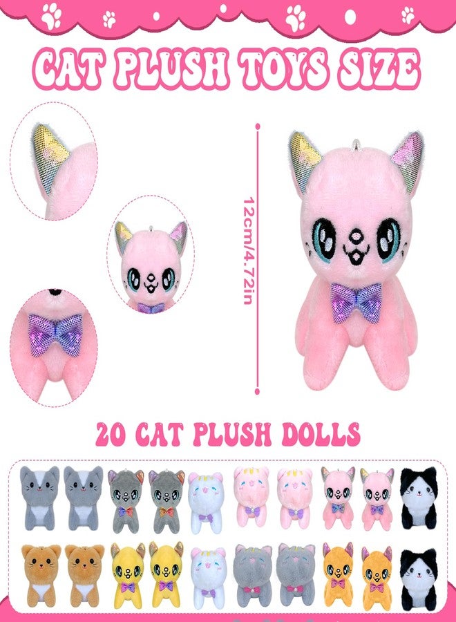 Jiytivity 63 Pcs Adopt A Cat Party Favors Include 20 Foldable Kitten Boxes 20 Mini Stuffed Cats 20 Card 1 Stand 2 Fence for Adopt A Kitty Party Favors Cat Supplies Gifts - Image 2
