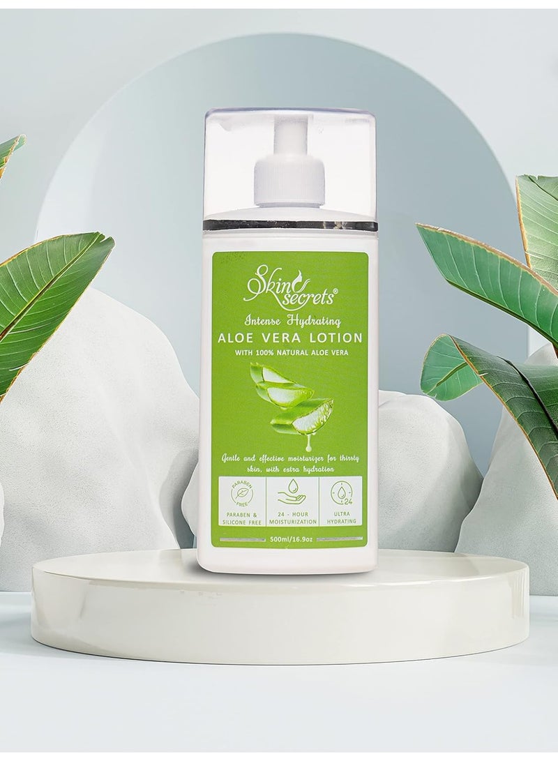 Skin Secrets Aloe Vera Lotion with Aloe Vera Extract for Hydrated & Plump Skin| Paraben & Silicone Free (500ml) - Image 1