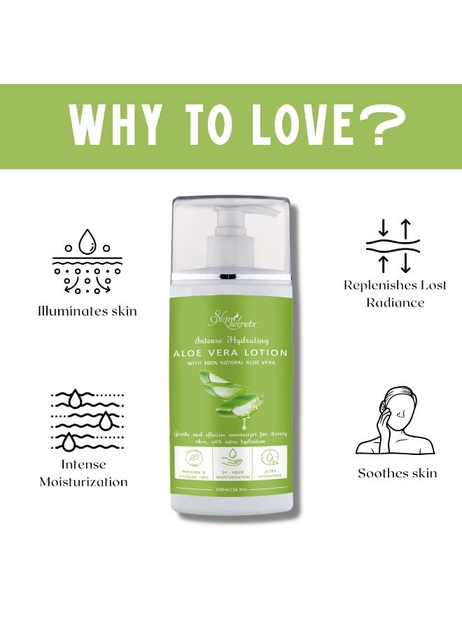 Skin Secrets Aloe Vera Lotion with Aloe Vera Extract for Hydrated & Plump Skin| Paraben & Silicone Free (500ml) - Image 4
