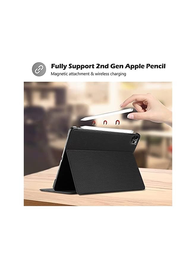 جرين تايجر حافظة iPad Pro 11 بوصة 2022 2020 2018، حافظة حماية قابلة للطي بحامل نحيف لجهاز iPad Pro 11 بوصة الجيل الرابع والثاني - أسود - Image 4