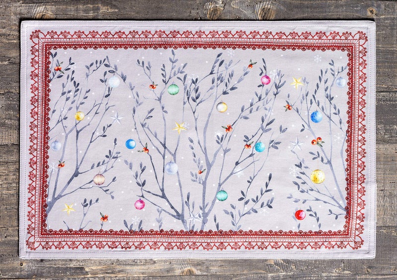 Maison d' Hermine Maison d' Hermine Cloth Placemat 100% Cotton Set of 4 Decorative Washable Place Mats Table Placemat  Dining  Kitchen  Parties & Camping  Fairy Christmas - Thanksgiving/Christmas  - Image 2