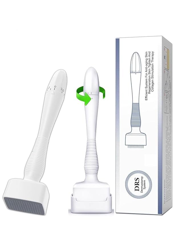 NETZILLA NAVA PAVA Derma Stamp for Hair Growth Titanium Coated Adjustable Needles 05mm to 3mm 140 Microneedling Stamp for Skin Repair Face Hair Beard Growth Reduces Acne Scars Safe Effective To Use - Image 1