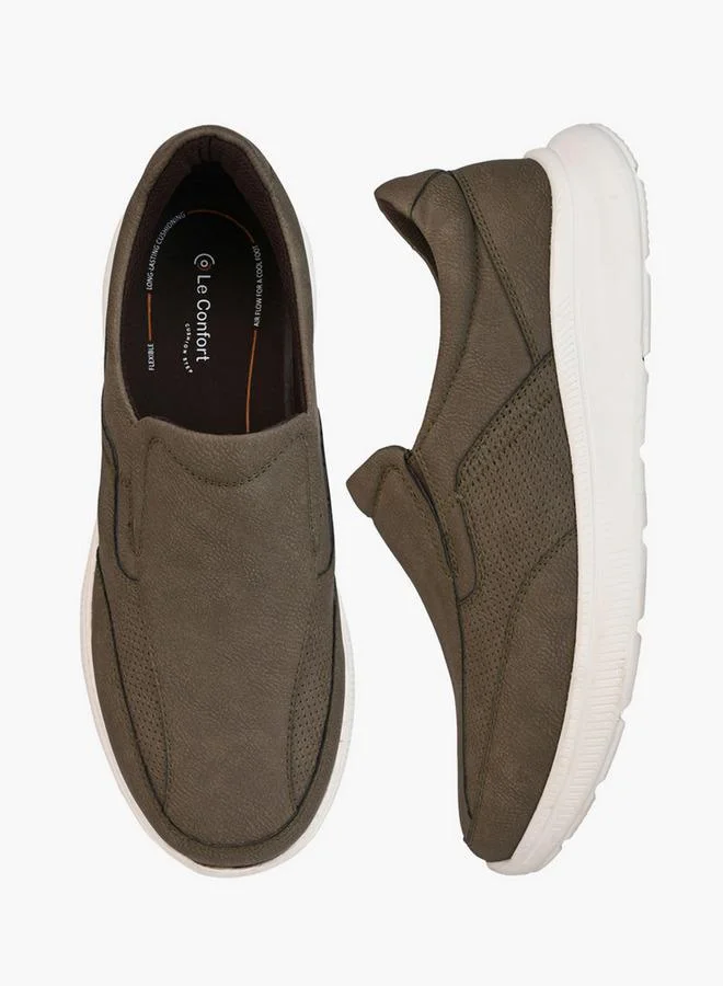 لو كونفورت Men Textured Slip-On Loafers