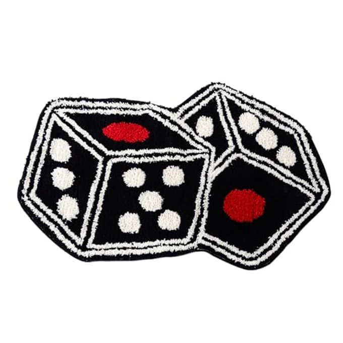 DICE RUG 31X23 COOL CARPET NONSLIP FLOCKING FLOOR BATH MAT FOR LIVING ROOM DECOR ALT ROOM DECOR SOFT Y2K RUGS HYPEBEAST DOORMAT FOR BEDROOM