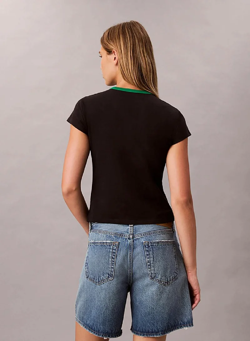Calvin Klein Jeans black Logo Graphic Baby Tee for Women | Best Price UAE