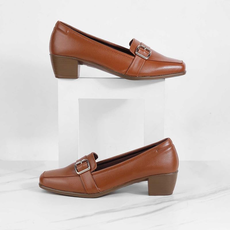Mochi Women Tan Synthetic Leather Formal/Pump Shoes UK/3 EU/36 (31-254) - Image 2