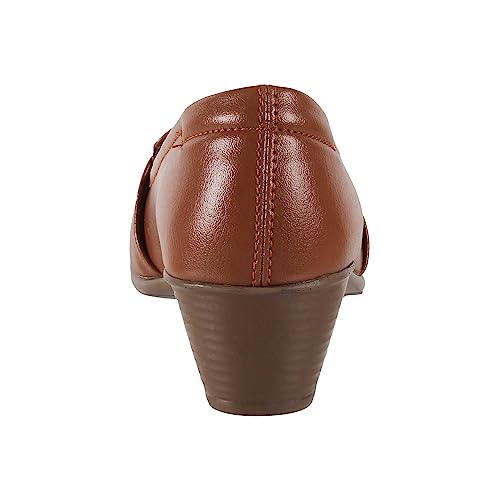 Mochi Women Tan Synthetic Leather Formal/Pump Shoes UK/3 EU/36 (31-254) - Image 4
