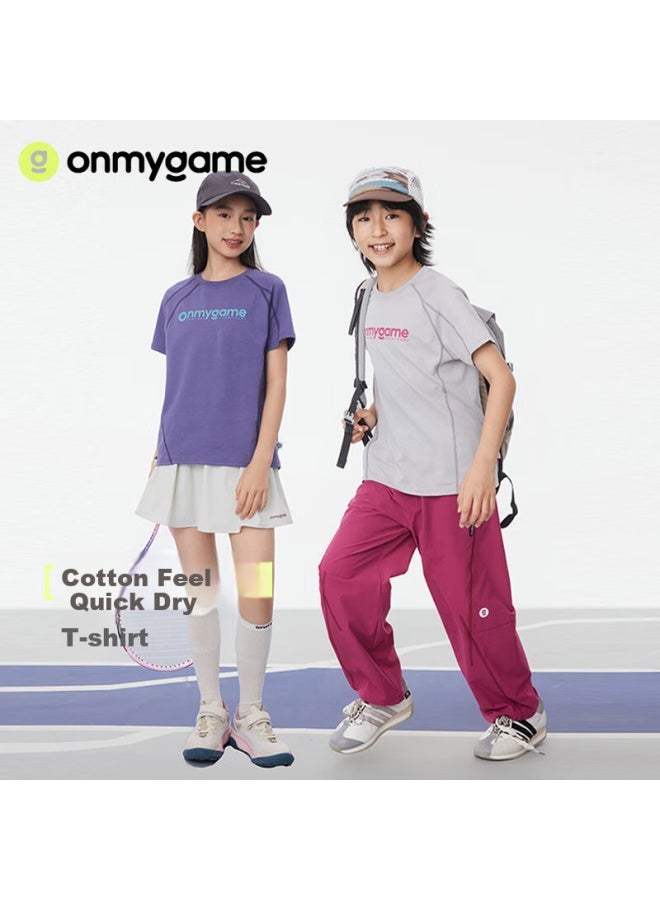 Onmygame Children's Summer T-shirt For Boys And Girls, 3d Embroidery, Cream White, Size 140