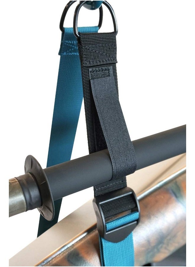 Pelican Double Kayak Storage Strap System For Indoor And Outdoor Kayak & Sup Paddle Board Hangers Comes With Paddle Clips Ps1954 Black; Turquoise  - Image 4
