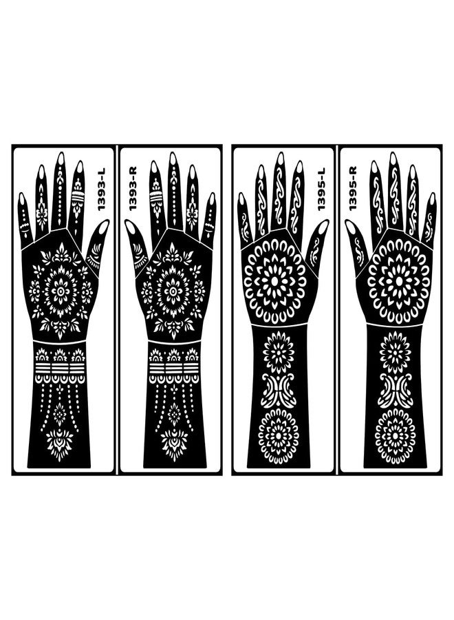 ORDERSHOCK Trendy Design Back Hand Mehndi Stencil Sticker For Girls Lightweight, Easy To Use And Perfect For Parties And Gatherings - Image 1