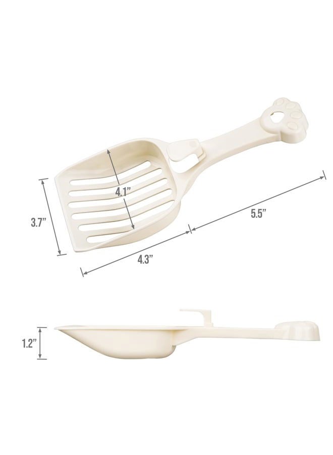 Depets Cat Litter Scoop, Plastic Litter Scooper with Eco-Friendly PP Material, Durable Litter Sifter Scoop - Designed for Easy Sifting, Milky White - Image 2