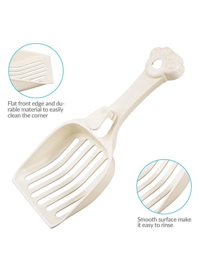 Depets Cat Litter Scoop, Plastic Litter Scooper with Eco-Friendly PP Material, Durable Litter Sifter Scoop - Designed for Easy Sifting, Milky White - Image 4