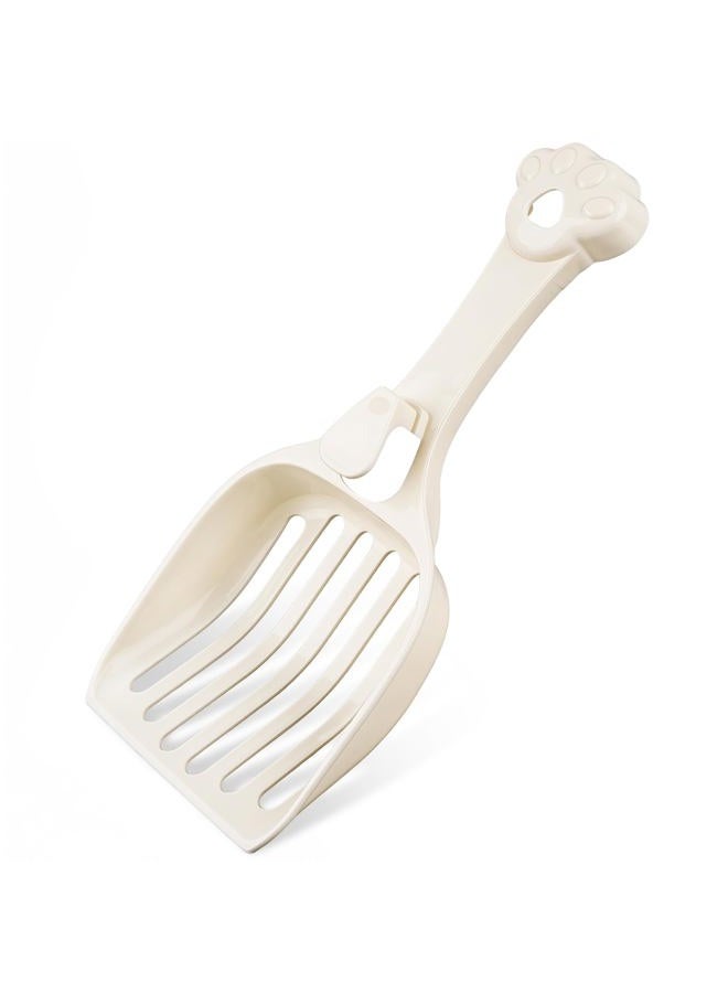 Depets Cat Litter Scoop, Plastic Litter Scooper with Eco-Friendly PP Material, Durable Litter Sifter Scoop - Designed for Easy Sifting, Milky White - Image 1