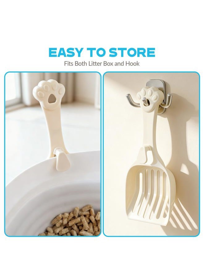 Depets Cat Litter Scoop, Plastic Litter Scooper with Eco-Friendly PP Material, Durable Litter Sifter Scoop - Designed for Easy Sifting, Milky White - Image 5