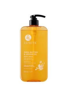 L LUSETA Luseta Shea Butter & Argan Oil Body Wash for Hydrating, Nourishing & Softening, for Daily Moisture, Smoothness & Gentle Cleanse for Dry and Dehydrated Skin, Sulfate & Paraben-Free 33.8oz 