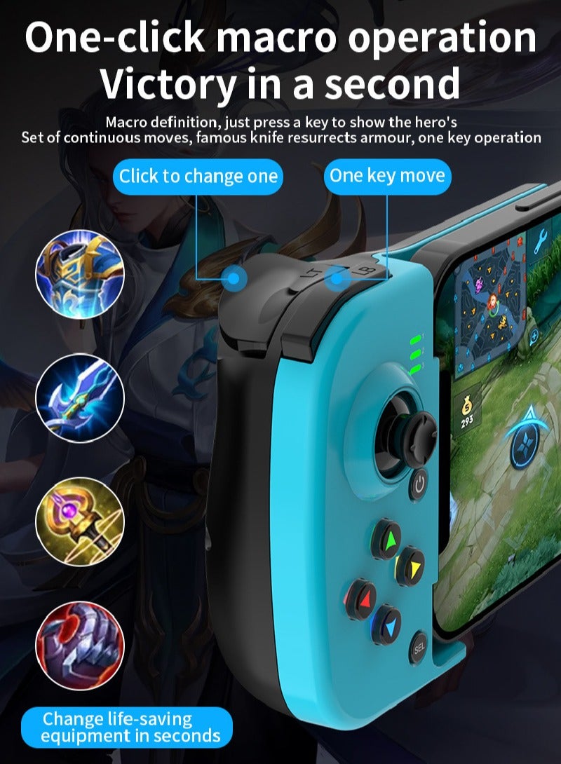 وحدة تحكم ألعاب D3 المحمولة، وحدة تحكم ألعاب الهاتف مع عصا تحكم بتأثير هول، تدعم بث ألعاب الكمبيوتر الشخصي، وإكس بوكس، وبلاي ستيشن، وألعاب أندرويد التي تعمل باللمس، التوصيل والتشغيل - Image 4