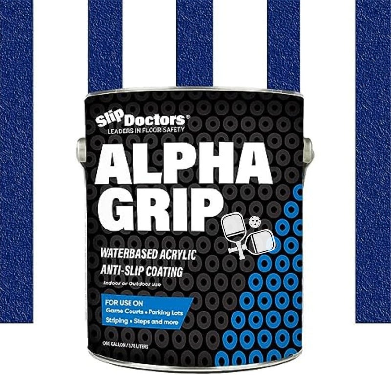 Slip Doctors Alpha Grip Pickleball Court Paint for Concrete, Asphalt and Stone – Non-Skid Coating for Superior Traction (Pickleball Blue, 1 Gallon) - Image 1