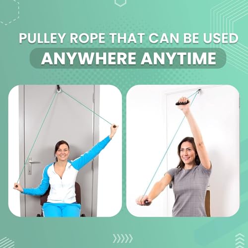 AARAM Overhead Shoulder Pulley Equipment Kit with Rope for Physical Therapy, for Frozen Shoulder and Hand Physiotherapy Exercise and General Hand Movement Exercise. (with Strap) - Image 4