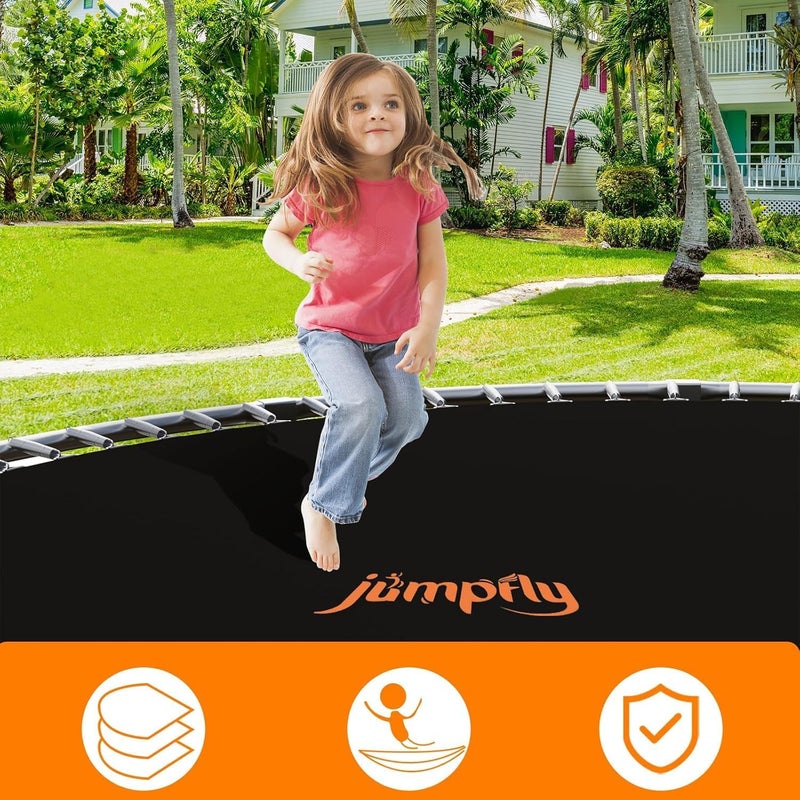 jumpfly Replacement Trampoline Mat - Jumping Trampoline Mat Fits 14FT Round Trampoline Frame 72 V-Rings 5.5 Inch Springs, UV-Resistant & Durable Bounce Pad with Hook Tools & Gloves - Image 5