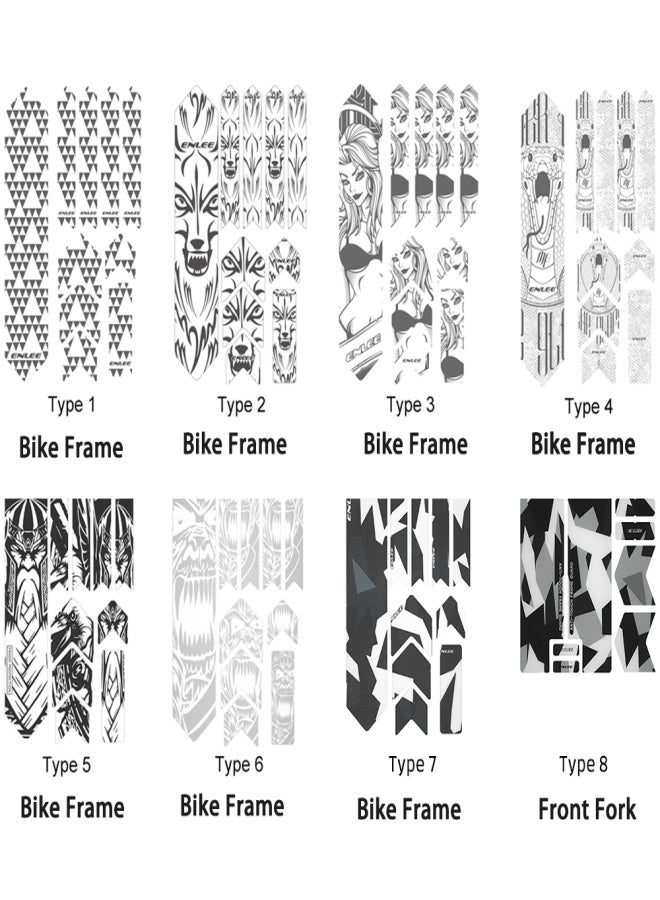 ENLEE Bike Front Sticker Mountain Bike Scratch Front Protector Removable Sticker Road Bicycle Front Adhesive Guard Cover - Image 4