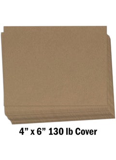 Hamilco Brown Kraft Cardstock Thick Paper Cards 4X6 Blank Card Stock Heavy Weight 130 Lb Cover - 50 Pack  - Image 2