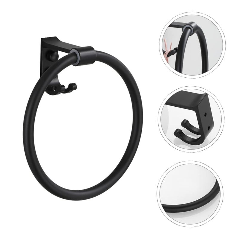 مجموعة شماعات المناشف من الألومنيوم الأسود 3 قطع، مثبتة على جدار الحمام، مقاس 17 × 17 سم، موفرة للمساحة - Image 5