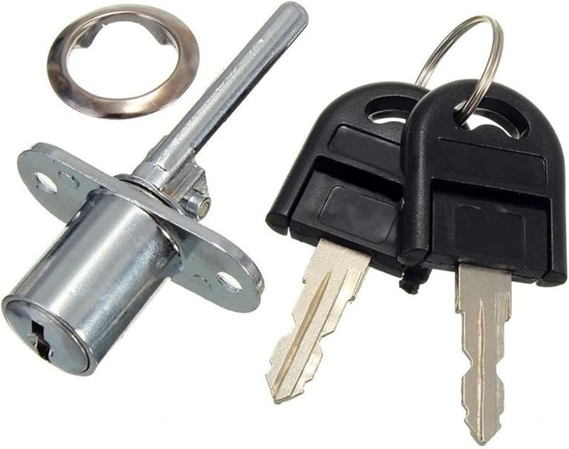 Silver Zinc Alloy Cam Lock with Keys for Computer Desk Cabinet Mailbox Drawer Cupboard Locker - Image 3