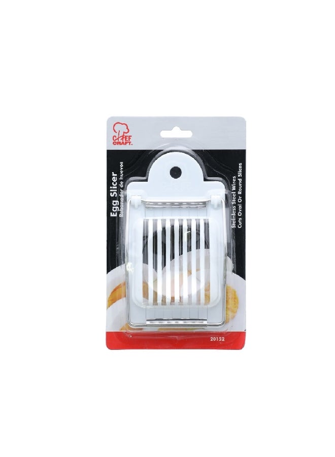 Chef Craft 2-Way High Quality Manual Press Down Egg Slicer White 2.5 x 10.8 x 14 cm 20152 - Image 1