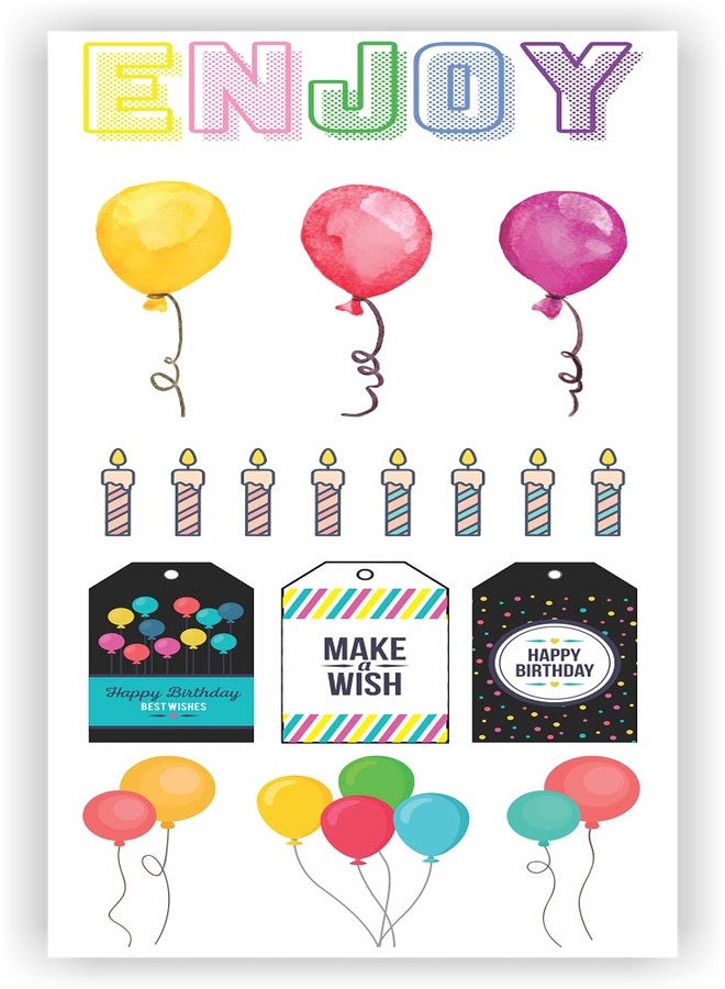Craftastique Scrapbooking Birthday Elements & Tags Sheets,Multicolour (4 Sheets) - Image 3
