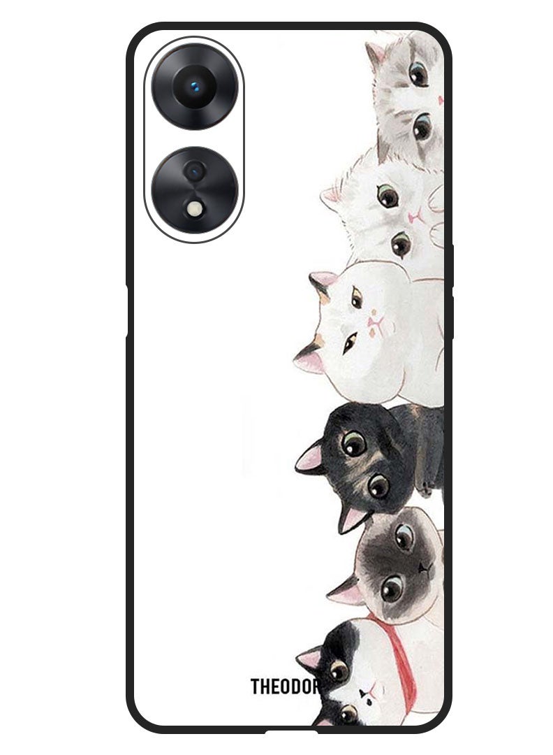 Theodor Protective Case Anti Scratch Shock Proof Bumper Cover For Oppo F23 5G Cute Cats - Image 1