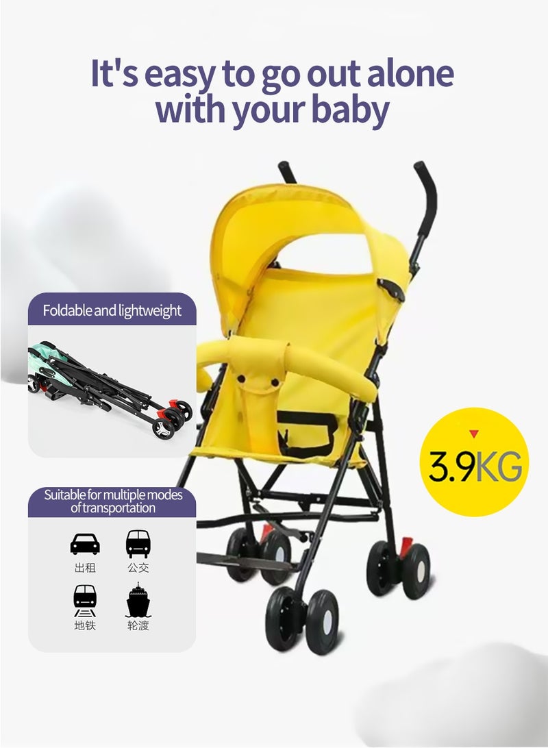 بيروي عربة أطفال ذات 4 عجلات خفيفة الوزن وسريعة وقابلة للطي بيد واحدة مع صينية علوية مدمجة وأنيقة بتصميم مدمج وأنيق لعربة أطفال حديثي الولادة حتى 4 سنوات، عربة أطفال، عربة أطفال، عربة سفر خفيفة الوزن مع مقبض ومسند ظهر قابل للتعديل، قابلة للطي بيد واحدة للتخزين فوق الرأس على الطائرات، التسوق، المشي، السفر - Image 4