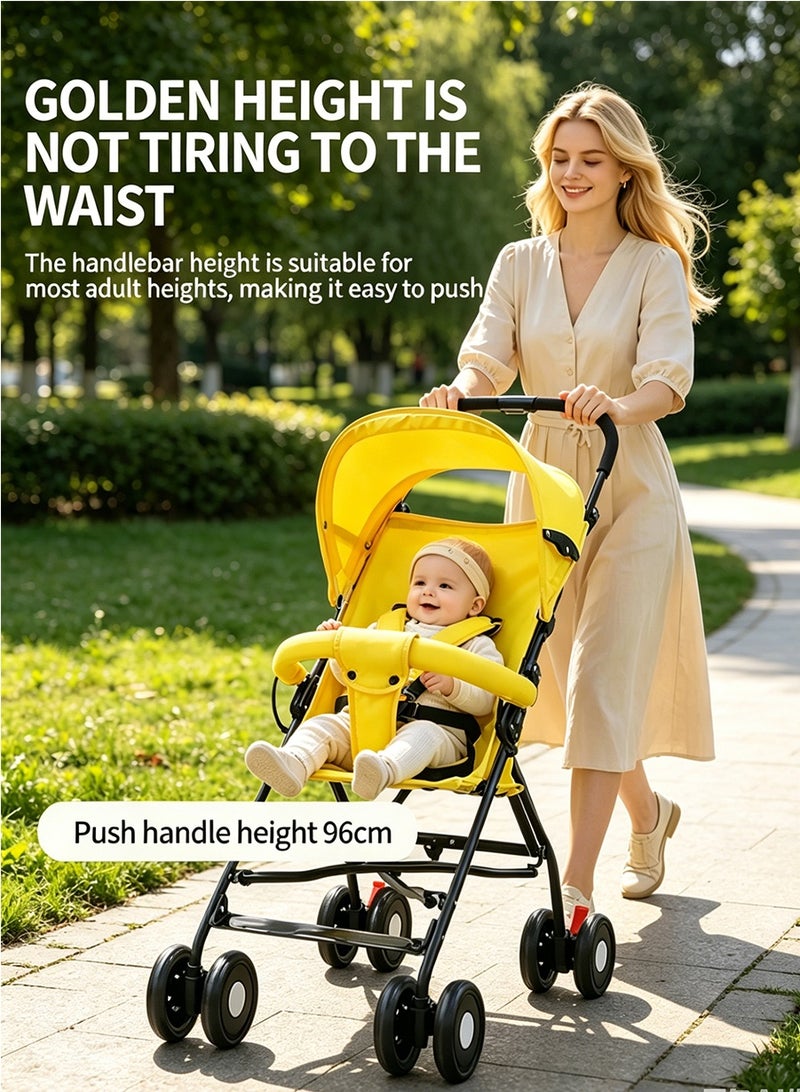 BEIRUI Lightweight 4-Wheel Baby Stroller | One-Hand Fold, Adjustable Handle & Backrest, Compact Travel Stroller for Newborn to 4 Years, Perfect for Air Travel & Shopping - Image 2