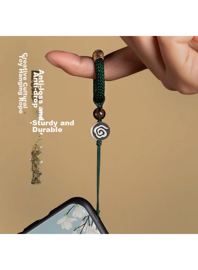 Sehan Shihan, Mobile Phone Accessories, Ring Strap, Creative Pendant, Simple Car Keychain, Vintage-style Phone Lanyard, Short Usb Pendant, Women's And Men's Braided Ring, Key Anti-loss Hanging Ornament - Image 2