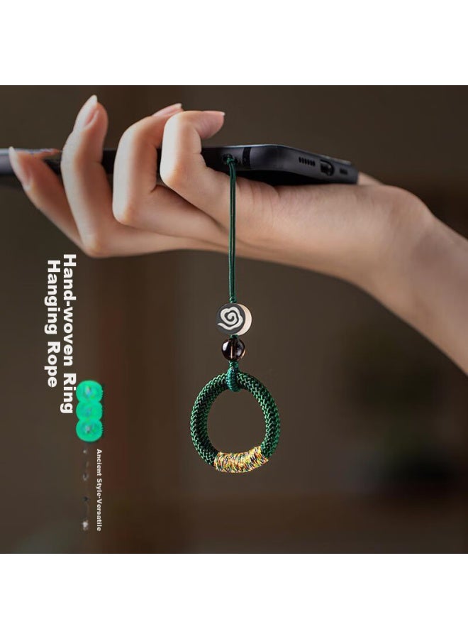 Sehan Shihan, Mobile Phone Accessories, Ring Strap, Creative Pendant, Simple Car Keychain, Vintage-style Phone Lanyard, Short Usb Pendant, Women's And Men's Braided Ring, Key Anti-loss Hanging Ornament - Image 1