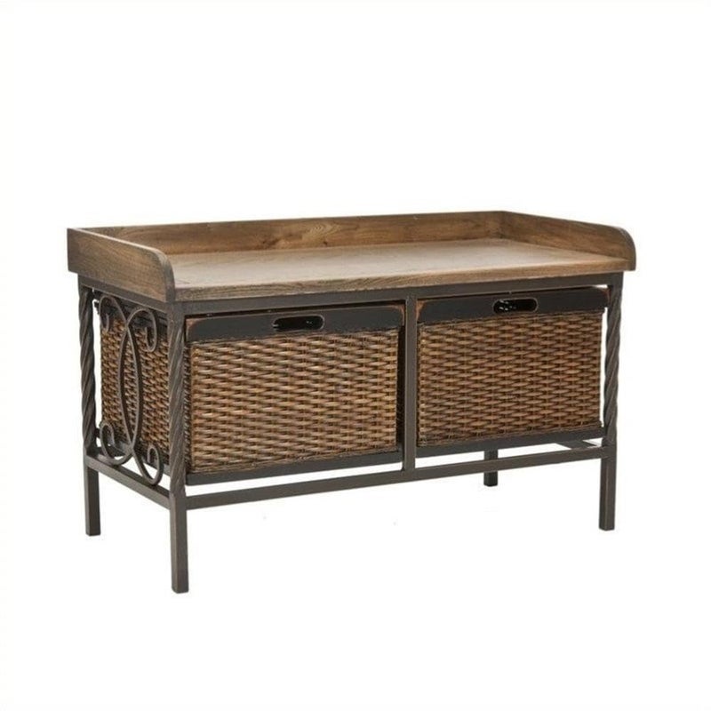 Safavieh Safavieh American Homes Collection Noah Antiqued Pewter and Oak Storage Bench