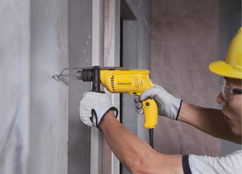 Stanley 13Mm, Impact Drill For Drilling Concreate, Metal, Wood,600W, Metal Chuck With Variable Speed Professional Hammer Drill For Diy, Yellow/Black, Sdh600-B5. - Image 2