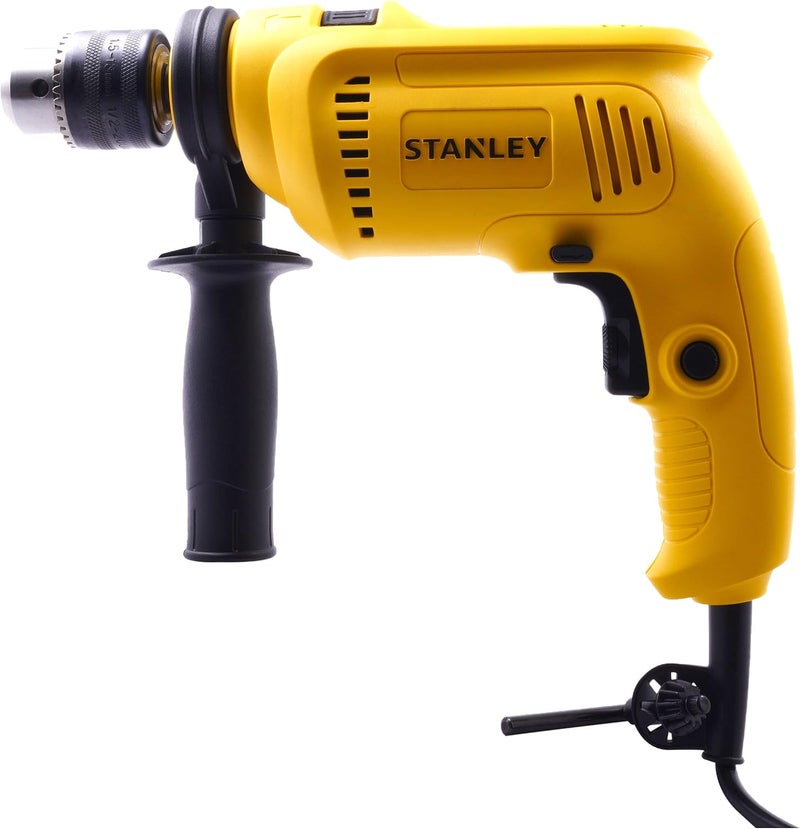 Stanley 13Mm, Impact Drill For Drilling Concreate, Metal, Wood,600W, Metal Chuck With Variable Speed Professional Hammer Drill For Diy, Yellow/Black, Sdh600-B5. - Image 1