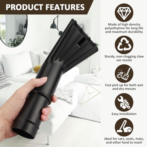 Eagleggo فوهة مكنسة كهربائية على شكل مخلب 2" × 12" لتنظيف السيارات والمنازل - Image 3