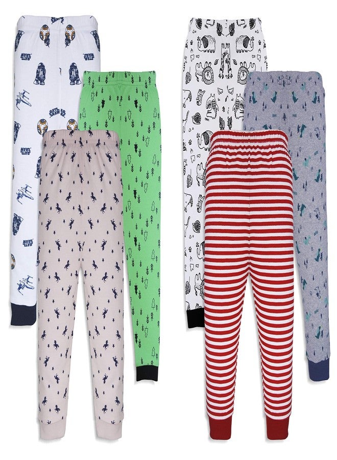 X2O Unisex Baby Cotton Rib Pants with Cute Prints Pack of 6 (Multicolour, 18-24 Months) - Image 3
