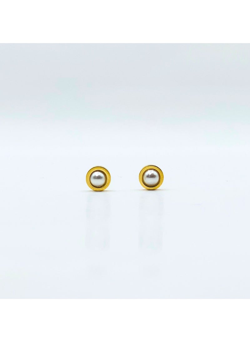 Earss Gold Pearl Single Charm - 6mm | Stainless Steel | 18K Gold Plated  - Image 1