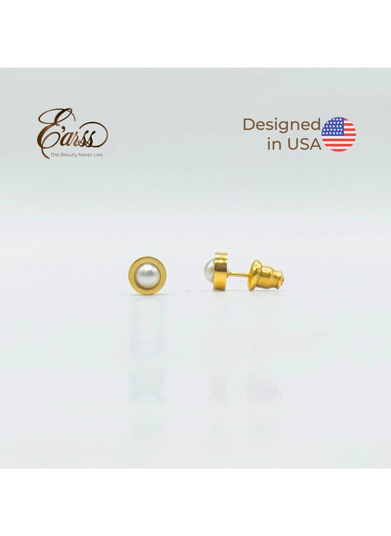 Earss Gold Pearl Single Charm - 6mm | Stainless Steel | 18K Gold Plated  - Image 2