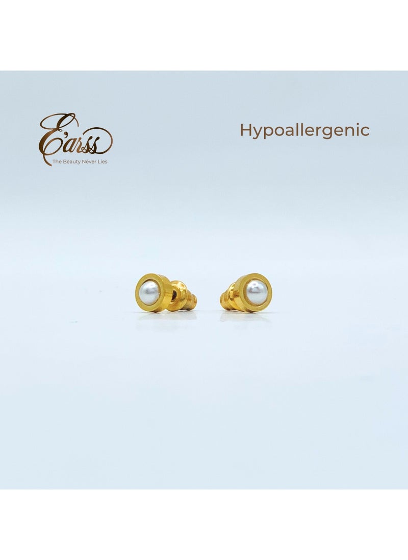 Earss Gold Pearl Single Charm - 6mm | Stainless Steel | 18K Gold Plated  - Image 3